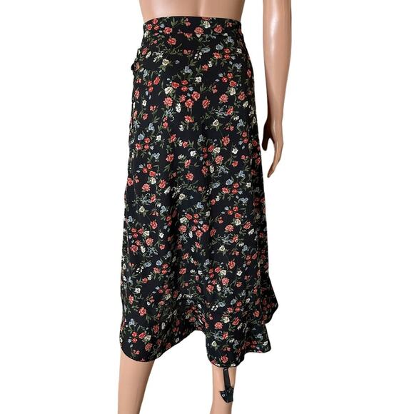 Shein Curve plus size skirt asymmetrical floral print high slit ruffle trim 0XL - Picture 3 of 8